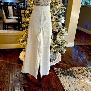 White Wide Leg Trousers